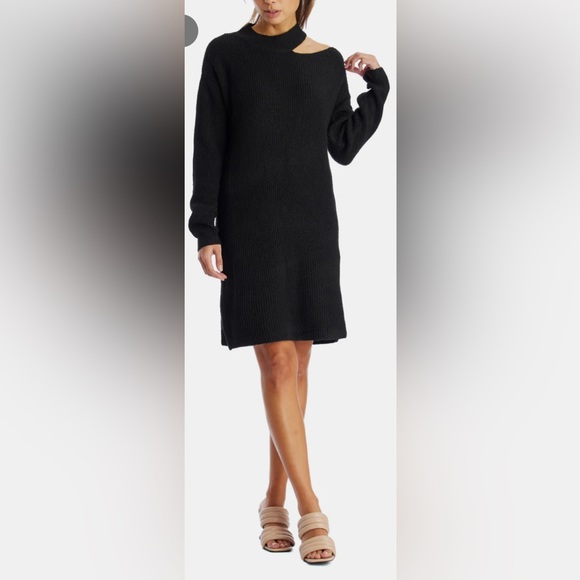 StitchDrop Black Above Keyboard Knit Sweater Dress Size Large NWT - Picture 3 of 16